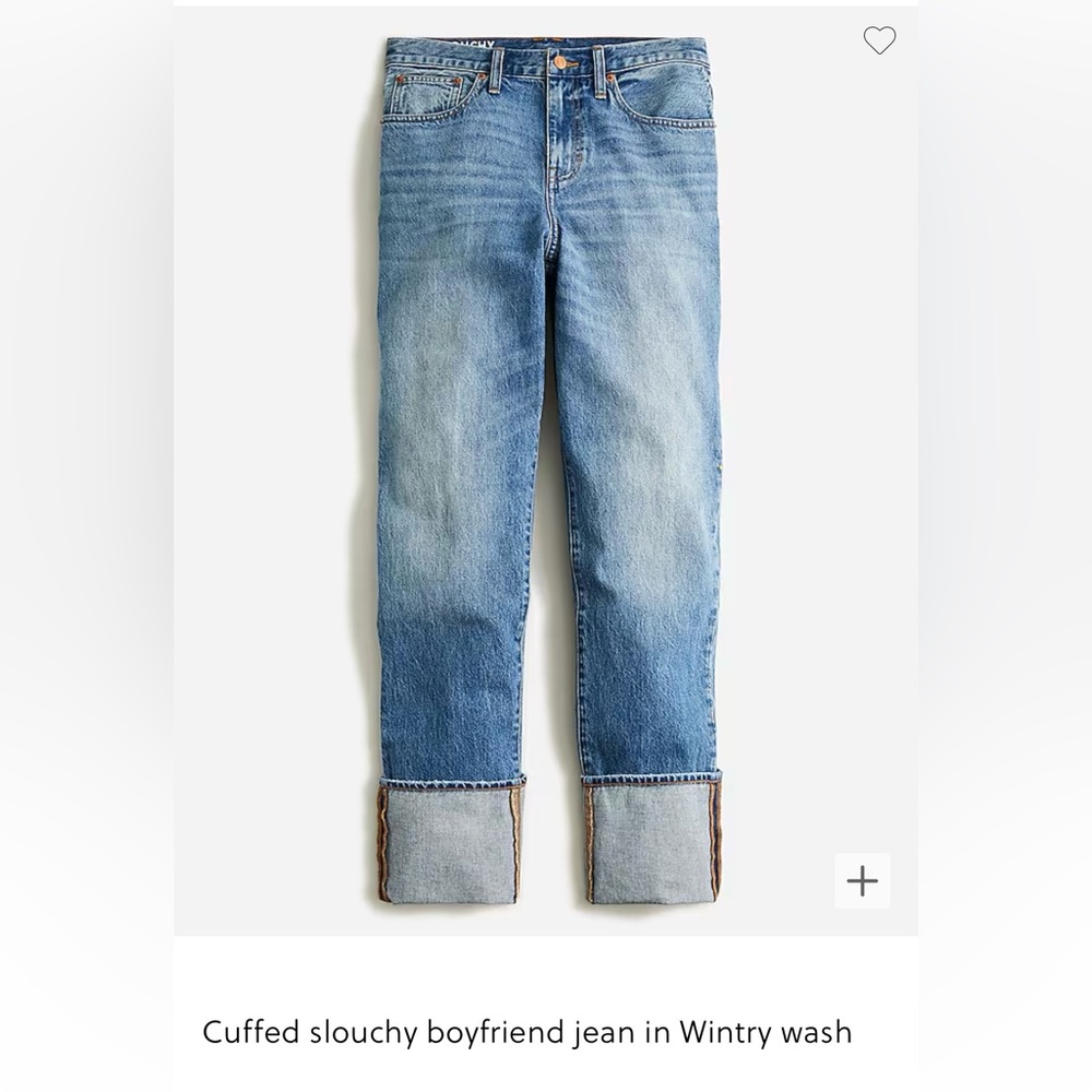 J.Crew Cuffed slouchy boyfriend jean in Wintry wash Women’s 26